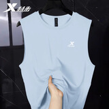 特步背心男款速干衣无袖t恤夏季新款透气坎肩大码跑步健身运动背心男 冰川蓝/宽肩速干 L /175