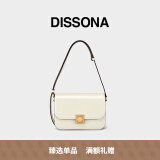 DISSONA迪桑娜真皮豆腐包小众单肩斜挎包感腋下包小方包女 白色-大号
