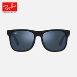 雷朋（RayBan）儿童太阳镜时尚方形墨镜0RJ9069S 702855橡胶黑色镜框蓝色片