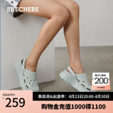 斯凯奇（Skechers）泡泡鞋夏季女包头踩屎感多巴胺洞洞鞋厚底增高沙滩凉鞋 灰色/GRY 37 尺码偏大，建议选小一码