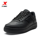 特步板鞋男女秋冬休闲鞋百搭低帮运动鞋潮流滑板鞋舒适小白鞋 黑/黑底-女子 【新旧版随机发货】 37