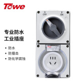TOWE同为10A户外防水插座带开关 工业IP66防暴雨插座 家用五孔组合插座 TW-F-CZ-G10K FS