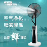 西联喷雾电风扇家用雾化加湿加水落地风扇加冰块制冷水冷降温电扇水雾大风力负离子空气净化摇头落地扇 06经典遥控款（定时预约）
