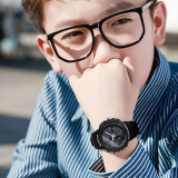 雅泓时电子表男款青少年初中高中学生腕表考试专用防水运动女款儿童手表 雅黑标准款