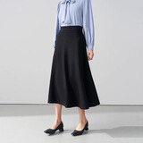 伯德小姐黑色半身裙女士高级感教资职业装正装通勤纯色长裙