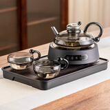 瓷牌茗茶具创意福鼠泡茶壶耐热玻璃茶壶电陶炉烧水茶具套装