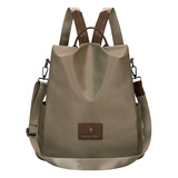 袋鼠【袋鼠正品】防盗包包2025新款女包时尚休闲百搭多功能双肩包背包 卡其色（送手包礼袋） 小号【高33*宽32*厚15】