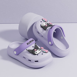猪爸爸儿童拖鞋女童6-12岁夏季家居室内女宝宝洗澡防滑三丽鸥洞洞鞋紫22