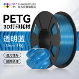 CMYKSUPPLIES3D打印耗材PETG Basic适用拓竹 创想三维 爱乐酷 复志 极光尔沃3d打印机线材 透明蓝 1kg