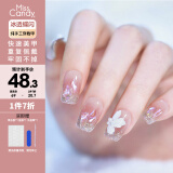 Miss Candy纯手工穿戴甲一秒穿戴可重复使用 SG256-M冰透蝶闪超短T1件