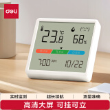 得力(deli)室内温湿度表 LCD电子温湿度计 婴儿房室内温湿度表办公用品老人儿童礼品白色LE515