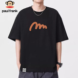 大嘴猴（paul frank）短袖男士夏季宽松纯棉T恤男潮牌休闲半袖体恤上衣男装 黑色 XL