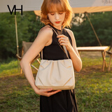 VANESSA HOGAN VH女包柔柔褶皱包百搭通勤托特包大容量单肩包腋下包新年礼物 米白 (大容量 简约柔软)