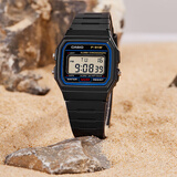 卡西欧手表 时尚简约复古小方块 潮流运动百搭电子表学生表考试表 F-91W-1 店长推荐