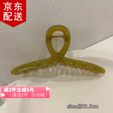 倾欣春夏高颜值发夹简约盘发透明抓夹气质女大号发卡优雅后脑勺发饰 抹茶色-13cm