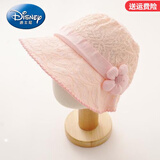 迪士尼（Disney）春夏季薄款婴儿帽子女宝宝时尚花朵渔夫帽婴幼儿童出游防晒遮阳帽 粉色帽子粉色花 建议6-20个月（帽围44-48cm）