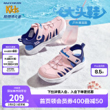 Skechers斯凯奇儿童包头凉鞋男童鞋夏季轻质防滑女大童大头沙滩鞋302969L 女童/粉红色/蓝色/PKBL 28.5