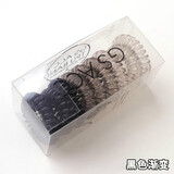 言象盒装电话线头绳发圈女渐变色小清新透明电话圈皮筋发绳扎头发圈 渐变黑色 电话线