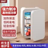 先科迷你小冰箱mini冷冻冷藏车载家用宿舍母乳办公室学生小型冰柜 爵士白双核 车家两用 PD- 20L
