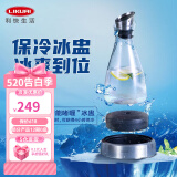 利快 凉水壶大容量水壶家用冷水壶凉水杯饮料果汁茶壶耐热玻璃 透明款带冰盅 1L 1只
