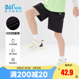 361°童装男女童梭织五分裤夏季新款小中大童运动裤男童短裤 经典黑1702 150