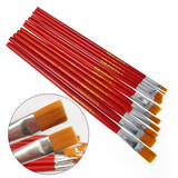 天顺尼龙油画笔油漆笔水粉笔水彩笔丙烯画笔1-12号尼龙毛排笔单支装 混搭款-10支装（可留言备注尺寸）