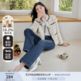 香影小香风外套女2025年春秋装新款米白色小个子高级感千金风早秋 米色J833323 M