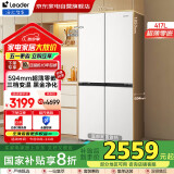 统帅（Leader）海尔冰箱出品417L十字对开门家用白色电冰箱 594mm超薄零嵌底部散热三档变温黑金净化LTD-435WL9U1