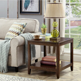 福林成简约沙发边桌客厅角几实木质小茶几美式方几家用小桌子角柜床头桌 长宽48*48高55cm 黑胡桃色