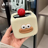 若烟带盖烟灰缸家用办公室防飞灰个性烟灰缸创意ins高颜值大号深度 白