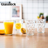 Glasslock玻璃杯进口家用水杯耐高温可冷冻透明套装饮料牛奶豆浆杯300ml*4