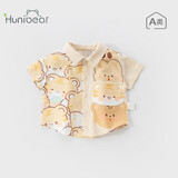 欢喜小熊宝宝纯棉短袖衬衫男童夏季薄款上衣儿童半袖衬衣男孩卡通可爱童装