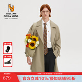 William fox&sons新复古回潮设计师款/立体剪裁风衣男腰带装饰层次感休闲长款外套 卡其色（御寒10℃） XL /52