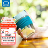 乐扣乐扣（LOCK&LOCK）咖啡杯耐热玻璃水杯子男女学生便携式双饮吸管杯随手杯350ML绿色