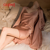 古今（GUJIN）春夏新品冰丝睡衣女家居服性感吊带睡裙轻薄露背仿真丝睡袍套装L