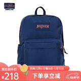 JANSPORT杰斯伯双肩包男旅行背书包电脑包女休闲学生校园情侣 4QUT003海军蓝/藏青色-带侧边袋