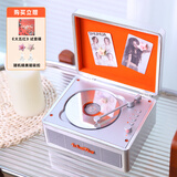 问加WHATPLUS  C300一体式CD机发烧友专辑播放器 复古CD播放机 唱片机造型 蓝牙音响 蓝牙cd机 生日礼物 C300银橙色2代+正版CD