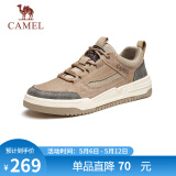 骆驼（CAMEL）男士潮流复古拼接运动休闲板鞋 G13A342155 小麦色 42