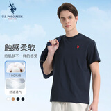 U.S. POLO ASSN.T恤男短袖男士纯棉t恤夏季白色小T恤休闲男打底衫父亲节 藏青 L