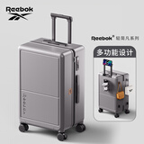 Reebok锐步行李箱PC拉杆箱多功能大容量旅行密码箱皮箱子摩天灰24英寸