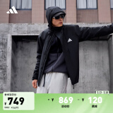 adidas拒水防泼加绒内胆三合一连帽外套男女阿迪达斯官方轻运动 黑色 L