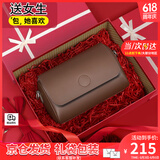viney斜挎包包女包牛皮枕头包轻奢腋下包生日礼物送女友老婆 【咖色定制礼盒】高端洋气腋下包 高级感时尚百搭休闲小众圆筒包