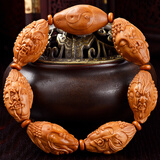 盘道橄榄核雕横财神弥勒兽财神大圣斗战圣佛一念之间橄榄核文玩手串男 一念之间1.7*2.7cm