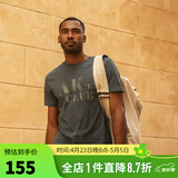 AKSERIESAK男装复古AK字母经典晕染印花亲肤舒适圆领休闲短袖T恤男1700083 青灰 XL