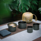 万仟堂（Edenus） 旅行茶具户外茶具套装 快客杯 陶瓷功夫茶具   带布包 蒸蒸日上
