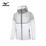美津浓（MIZUNO）男士冰丝皮肤衣夏季透气薄款遮阳户外夹克外套男 白色/灰色 3XL 