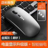 XVVMI2025新款【可充电丨超静音】无线鼠标蓝牙办公游戏云电脑台式机蓝牙鼠标适用苹果VIVO笔记 顶配款【蓝牙三模+充电+电量显示】金属灰