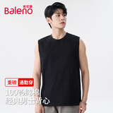 班尼路（Baleno）纯棉背心男夏季户外运动百搭休闲男士t恤宽松简约潮牌无袖上衣
