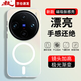 暴走适用vivox100pro手机壳 VIVO X100Pro保护套 MagSafe磁吸硅胶软边磨砂肤感半透镭射渐变防摔壳