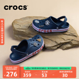 crocs卡骆驰洞洞鞋贝雅卡骆班轻便耐磨一脚蹬休闲鞋|205089 深蓝/辣椒红-4CC 41 /42(260mm)